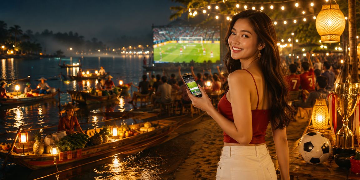 Người hâm mộ theo dõi kèo bóng đá tại chợ đêm Đà Lạt
