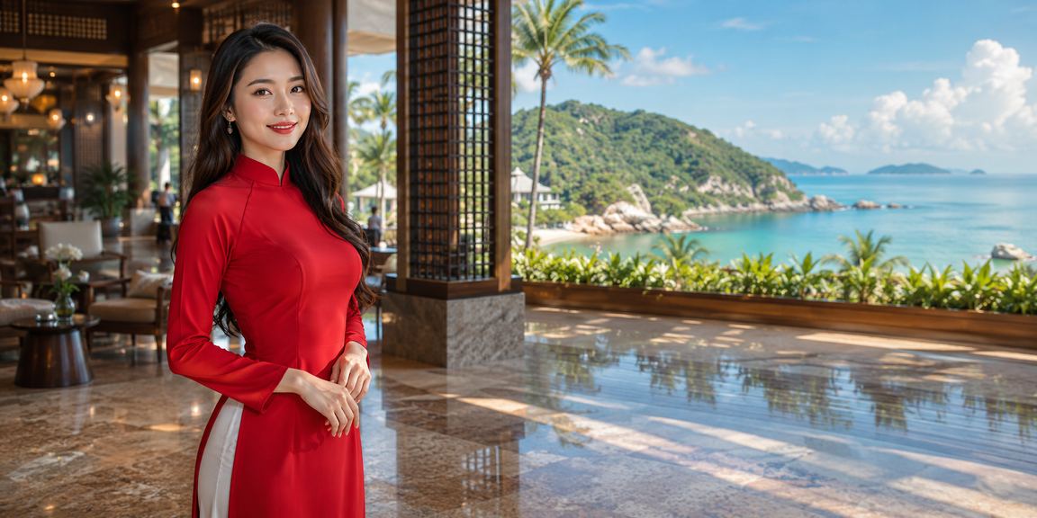 Người dùng Sapa nhận thưởng hoàn tiền và sử dụng nền tảng trực tuyến trong trang phục áo dài